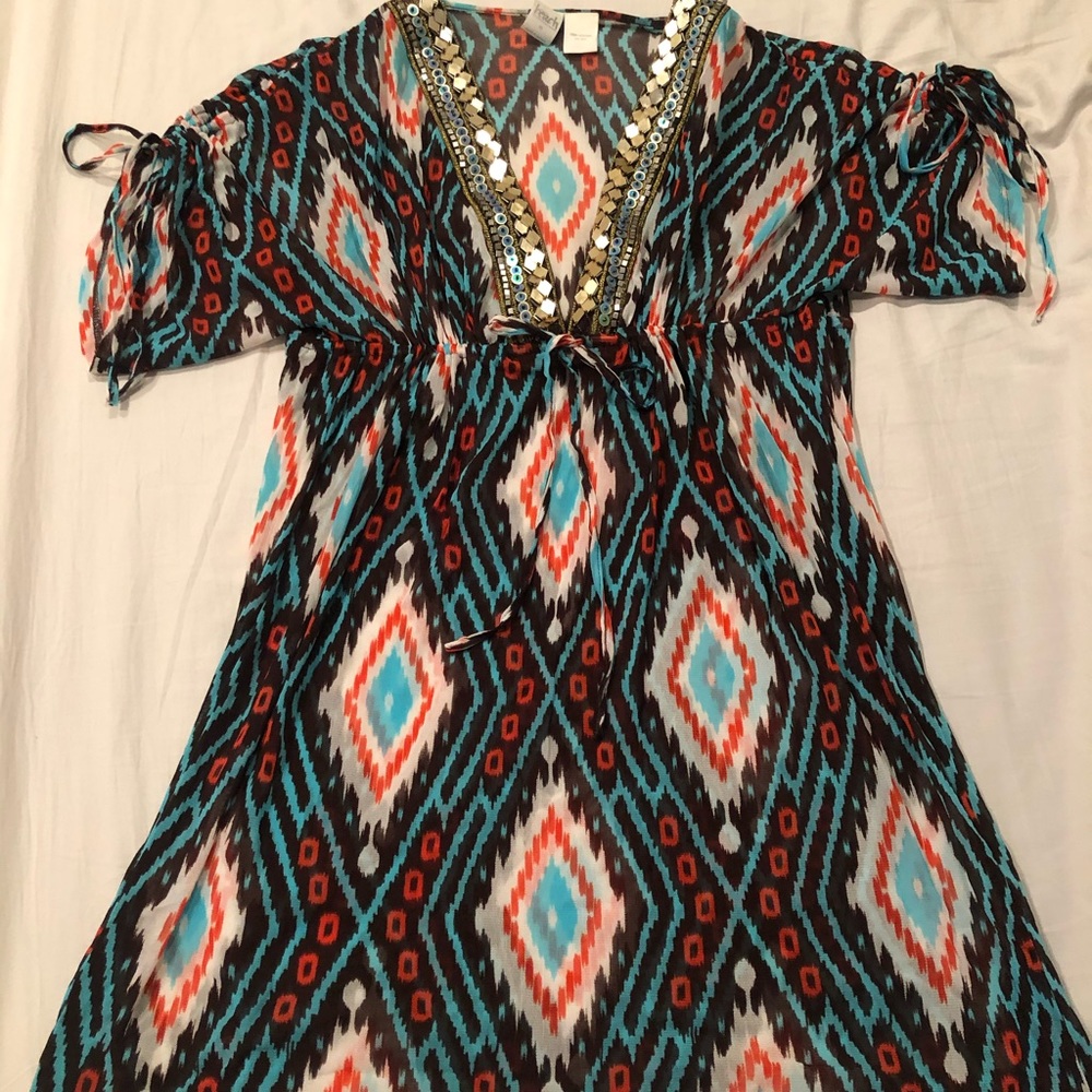 Sheer Beaded Coverup